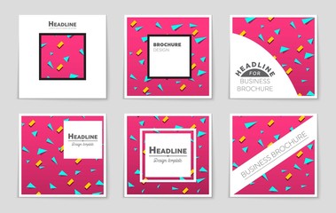 Naklejka premium Abstract vector layout background set. For art template design, list, front page, mockup brochure theme style, banner, idea, cover, booklet, print, flyer, book, blank, card, ad, sign, sheet,, a4