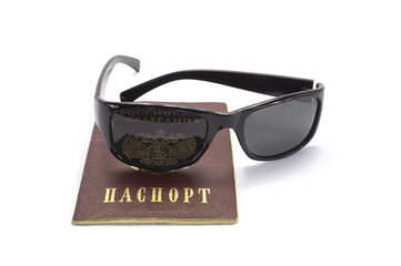 Russian passport with the glasses