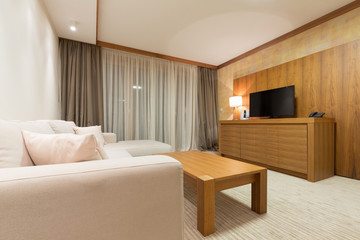 Interior of a room in mountain hotel