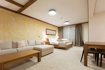 Hotel apartment, bedroom interior