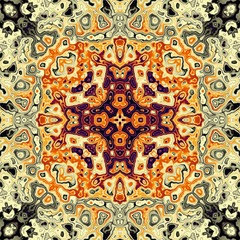 Abstract square background. Symmetric decorative ornament pattern