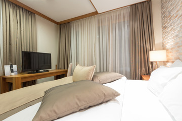 Hotel apartment, bedroom interior