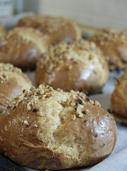Homemade bread with sesame