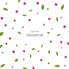 Origami paper pink rose background