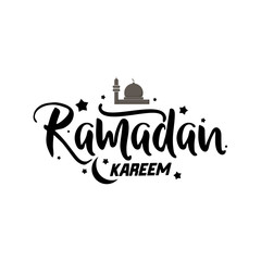 Ramadan Kareem - Handmade template. Isolated vector object logo is a badge for your design