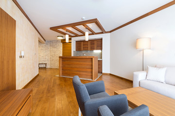 Hotel apartment, bedroom interior