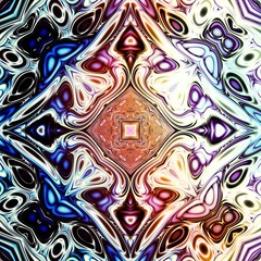 Abstract square background. Symmetric decorative ornament pattern in Art Nouveau style