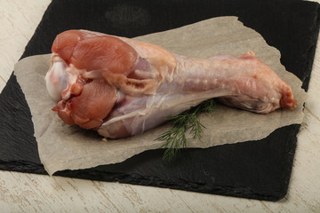 Raw turkey leg