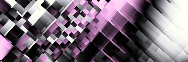 Abstract image 3:1 aspect ratio in futuristic technology style. Horizontal geometric background.