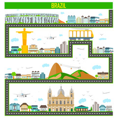 Cityscape with famous monument and building of Brazil
