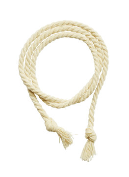 Coiled beige cotton rope
