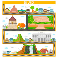 Cityscape with famous monument and building of Sri Lanka