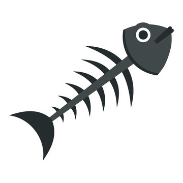 Fish bone icon isolated