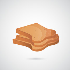 Bread, toast vector  icon.