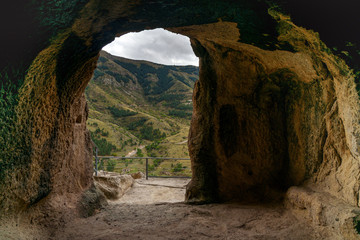 Cave arch in Vardzia cave monastery. Georgia