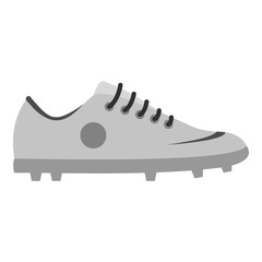 Grey soccer shoe icon isolated
