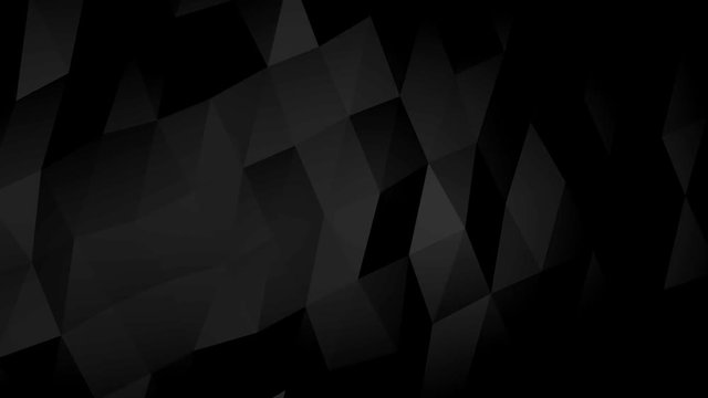 Black Low Poly Abstract Background. Seamlessly Loopable.