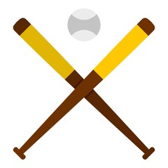 Baseball bats and baseball icon isolated