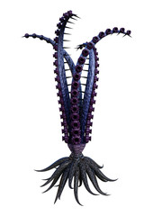 3D Rendering Alien Plant on White