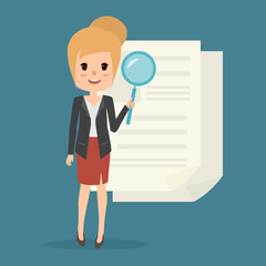 human resource searching. business woman working with job.