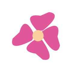 Pink flower icon. Floral nature plant and botany theme. Isolated design. Vector illustration