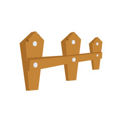 Wood fence icon. Barrier picket garden farm and object theme. Isolated design. Vector illustration