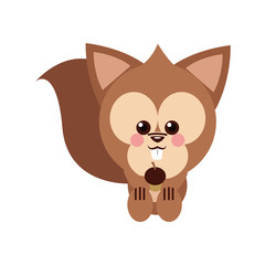 Squirrel cartoon icon. Animal cute adorable and creature theme. Isolated design. Vector illustration