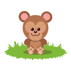 Obraz na płótnie Canvas Bear cartoon icon. Animal cute adorable and creature theme. Isolated design. Vector illustration