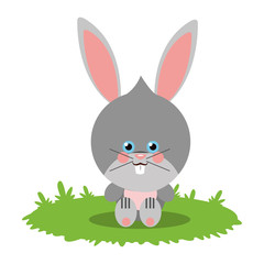 Rabbit cartoon icon. Animal cute adorable and creature theme. Isolated design. Vector illustration