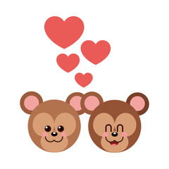 Bear cartoon in love icon. Animal cute adorable and creature theme. Isolated design. Vector illustration
