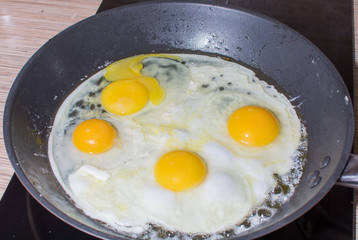 fried eggs with fresh