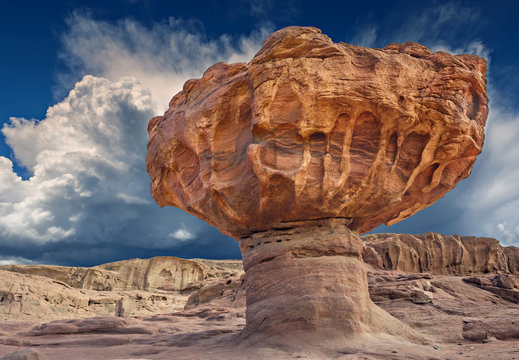 Stone mushrooom is one of unique geological formations belonging to Jurassic period in Nature Timna park that is located 25 km north of Eilat (Israel) 