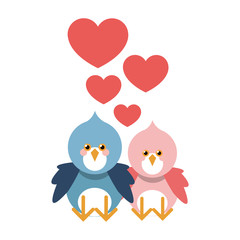 Bird cartoon in love icon. Animal cute adorable and creature theme. Isolated design. Vector illustration