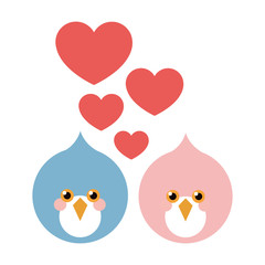 Bird cartoon in love icon. Animal cute adorable and creature theme. Isolated design. Vector illustration