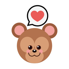 Bear cartoon in love icon. Animal cute adorable and creature theme. Isolated design. Vector illustration