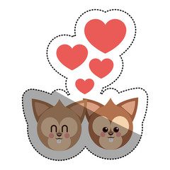 Fototapeta premium Squirrel cartoon in love icon. Animal cute adorable and creature theme. Isolated design. Vector illustration