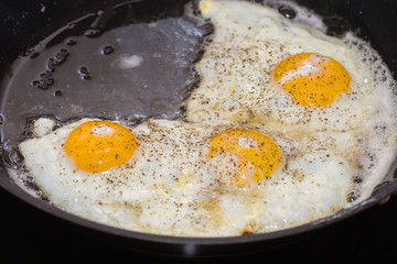 fried eggs with fresh