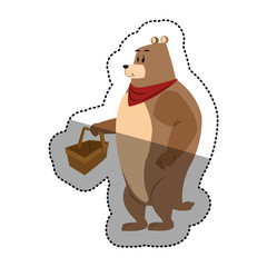 Bear cartoon icon. Animal cute adorable and creature theme. Isolated design. Vector illustration