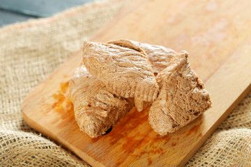 traditional eastern desserts on wooden background
