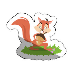 Squirrel cartoon icon. Animal cute adorable and creature theme. Isolated design. Vector illustration
