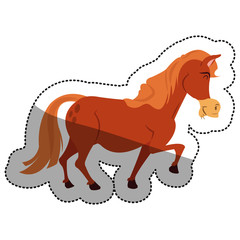 Horse cartoon icon. Animal cute adorable and creature theme. Isolated design. Vector illustration