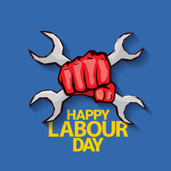 Happy labour day vector label