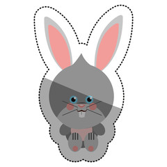 Rabbit cartoon icon. Animal cute adorable and creature theme. Isolated design. Vector illustration