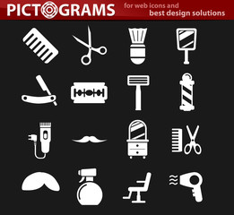 barbershop icon set