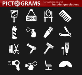 barbershop icon set