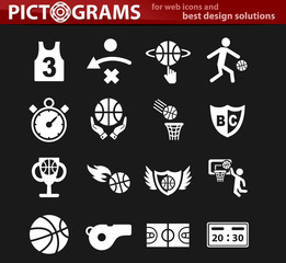 basketball icon set