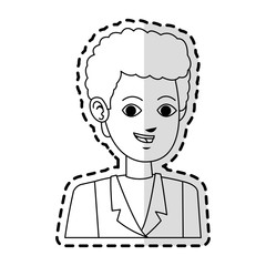 young man portrait  cartoon icon image black line vector illustration design 