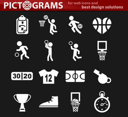 basketball icon set