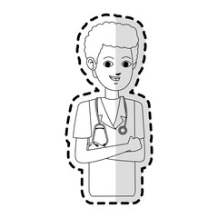 young male medical doctor icon image vector illustration design 
