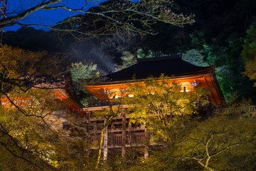 Obraz premium Night light up at Kiyomizu-dera temple, Kyoto, Japan.